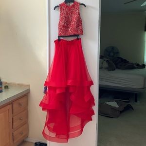 Red 2 piece formal dress